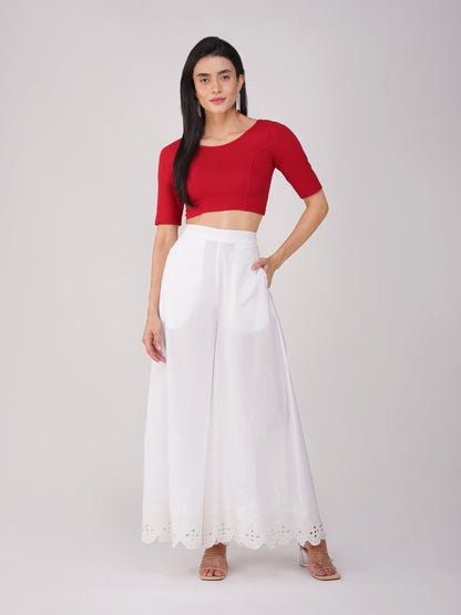Dhiyona ST Women's ComfortEase 4-Way Stretch Red Short Sleeve Blouse