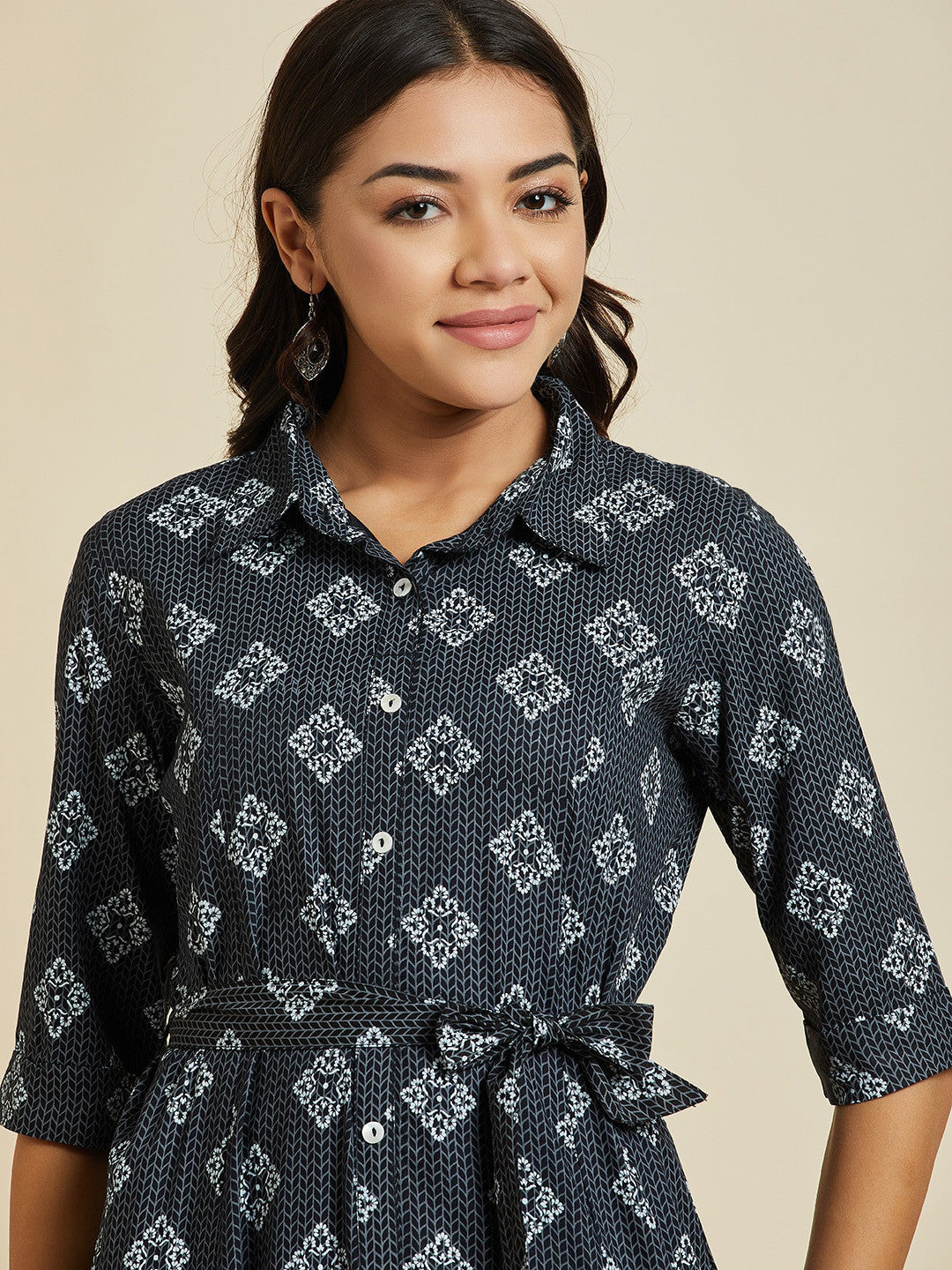 Grey Floral Printed A-Line Kurta With Palazzos