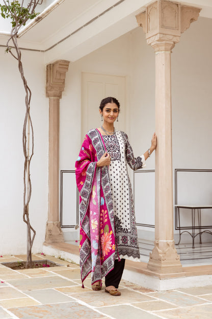 Saisha Angel Premium Digital Print Muslin Suit Set