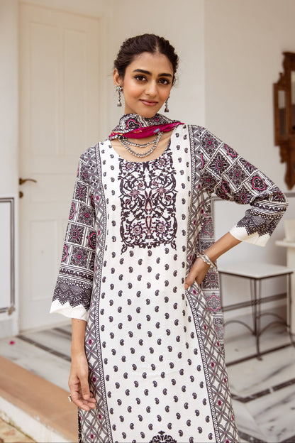 Saisha Angel Premium Digital Print Muslin Suit Set