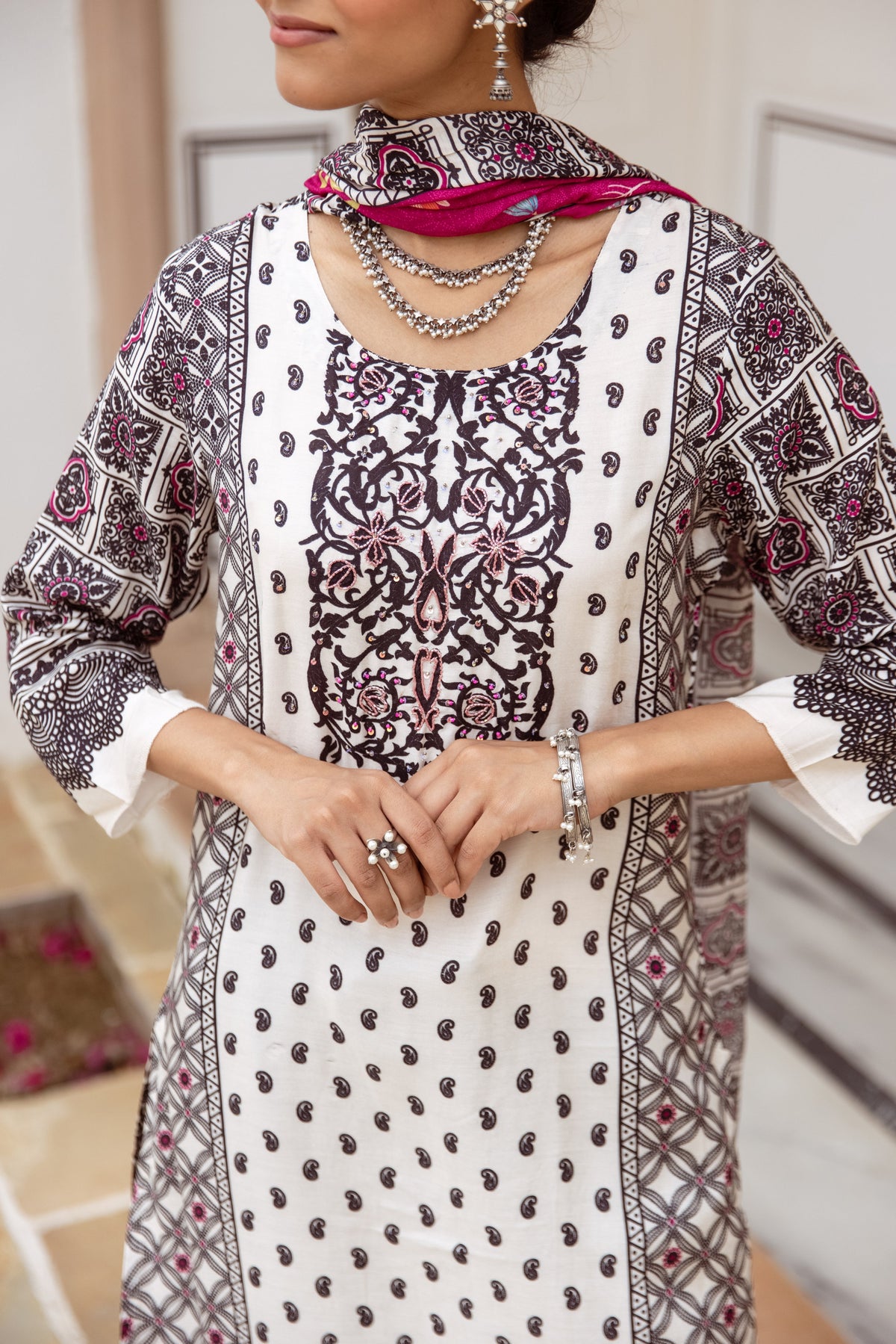 Saisha Angel Premium Digital Print Muslin Suit Set