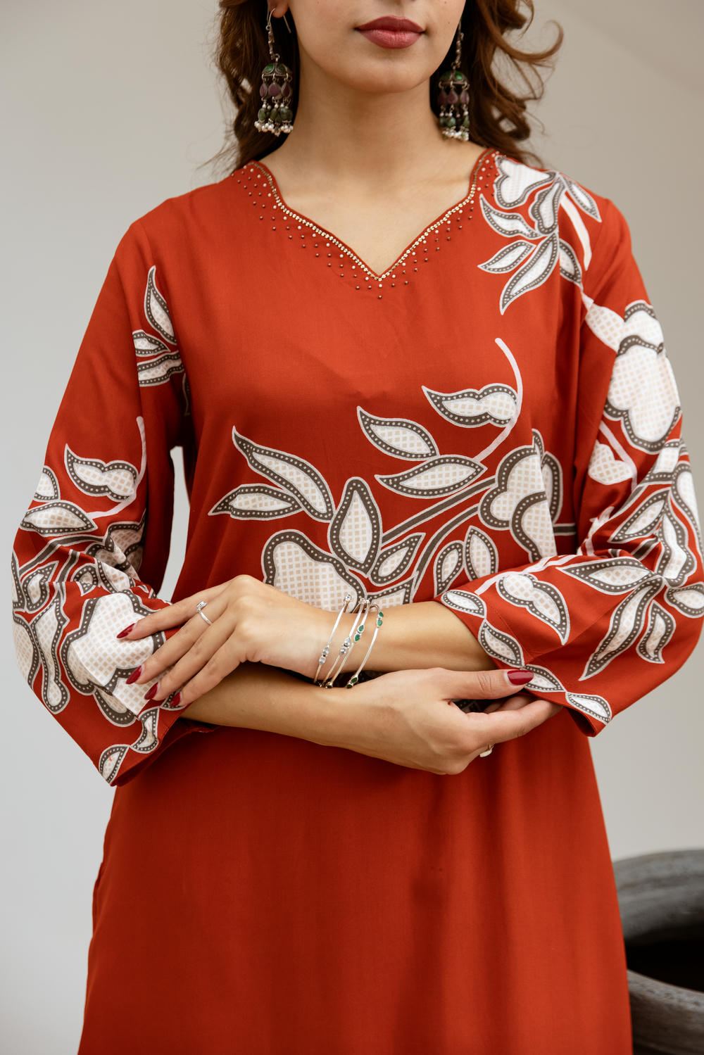 Bakul Rust Digital Print Kurta Pant Set