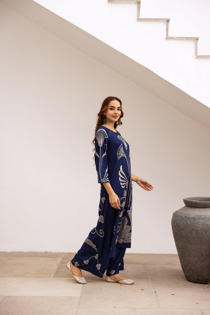 Bakul lapis printed cotton kurta pant set