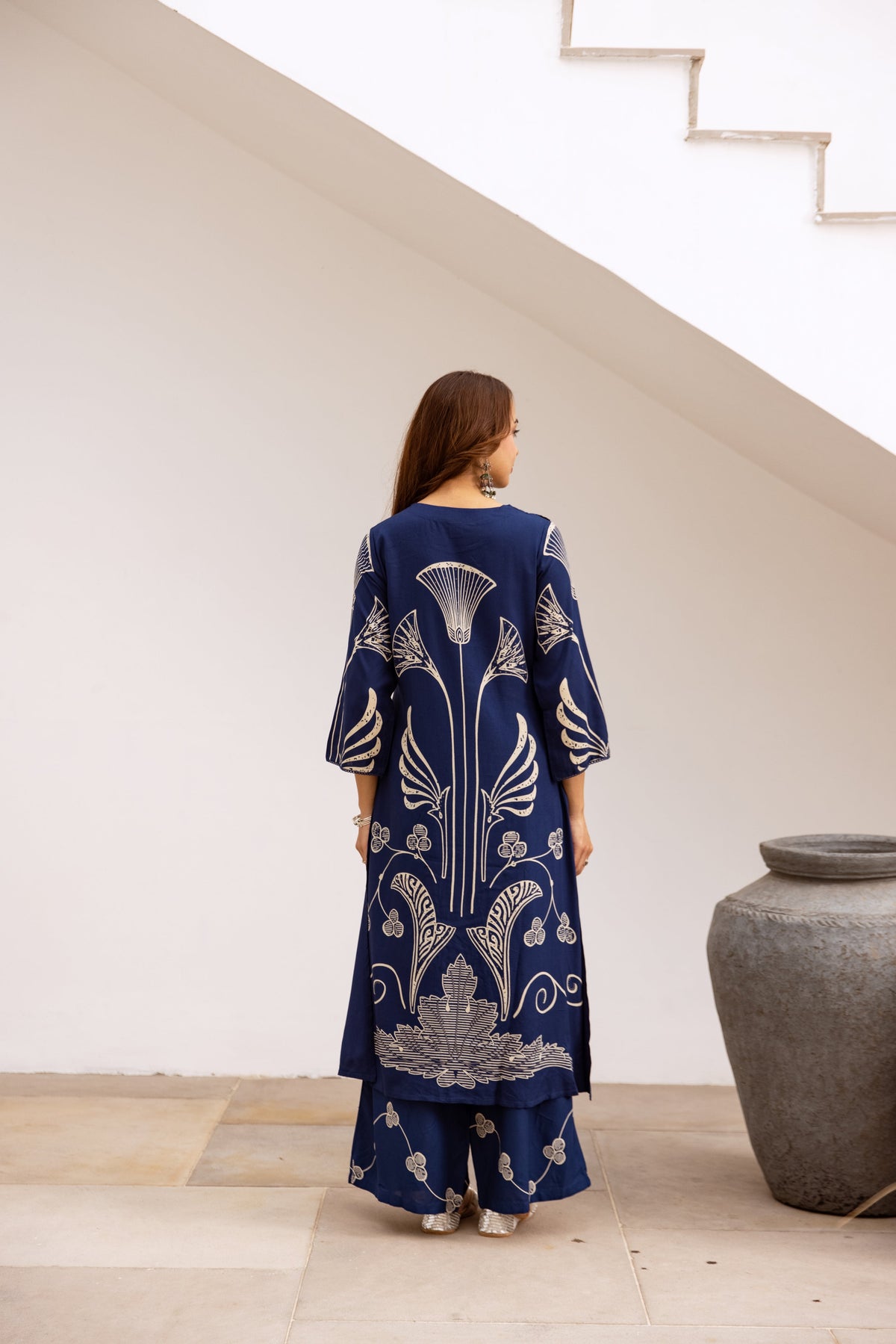 Bakul lapis printed cotton kurta pant set
