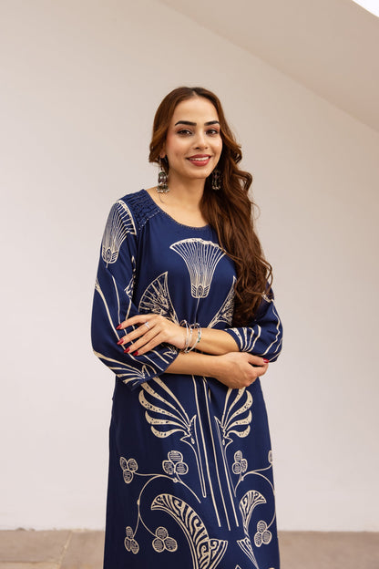 Bakul lapis printed cotton kurta pant set