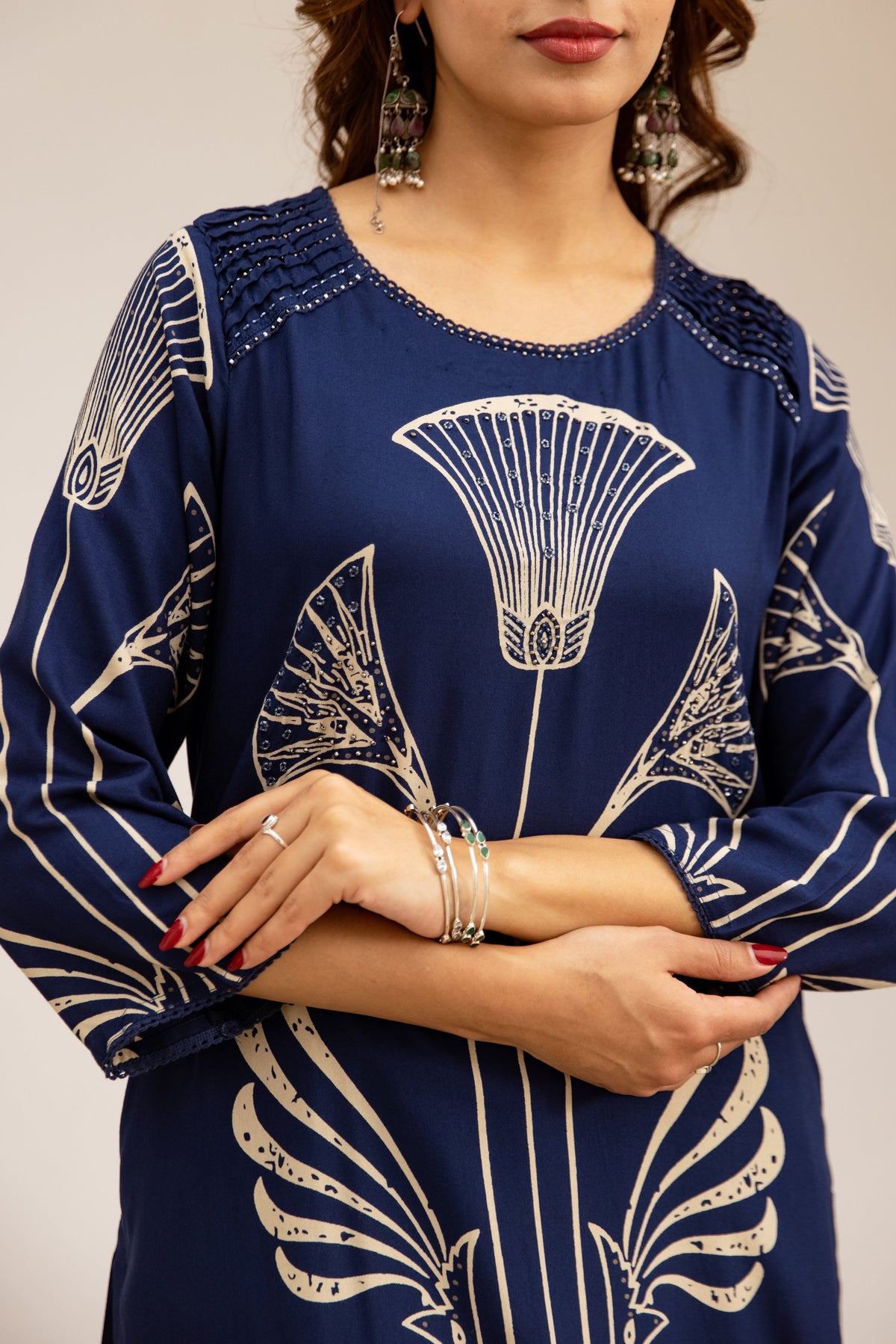 Bakul lapis printed cotton kurta pant set