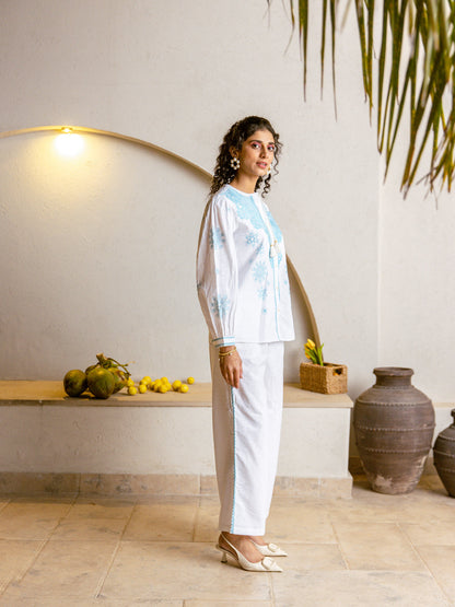 Viva pearl Embroidery Co-ord Set