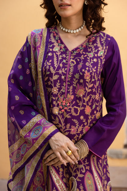Saisha Orchid Premium Digital Print Muslin Suit Set
