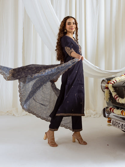 Bakul Taupe Full Work Suit Set