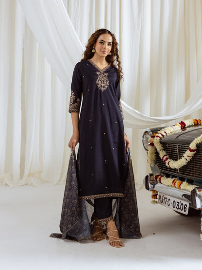 Bakul Taupe Full Work Suit Set