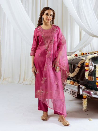 Bakul Rose Full Work Suit Set