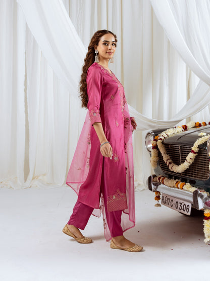 Bakul Rose Full Work Suit Set