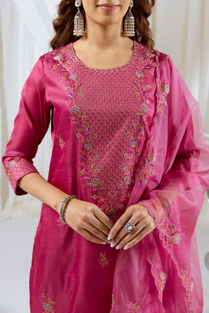 Bakul Rose Full Work Suit Set