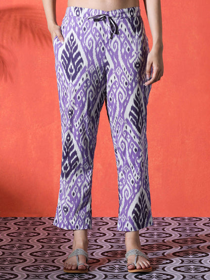Floral Printed 100% Cotton Kurta & Trousers Kurta Set