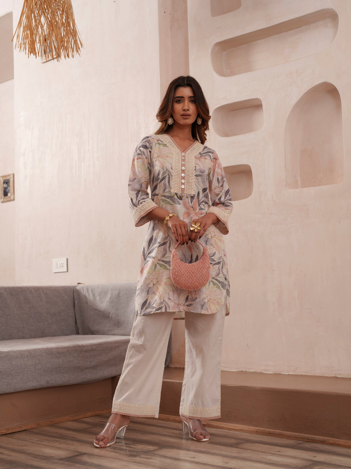 Tashvika heather Linen co-ord set