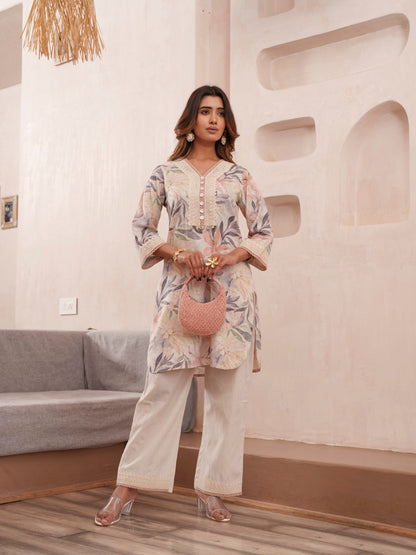 Tashvika heather Linen co-ord set