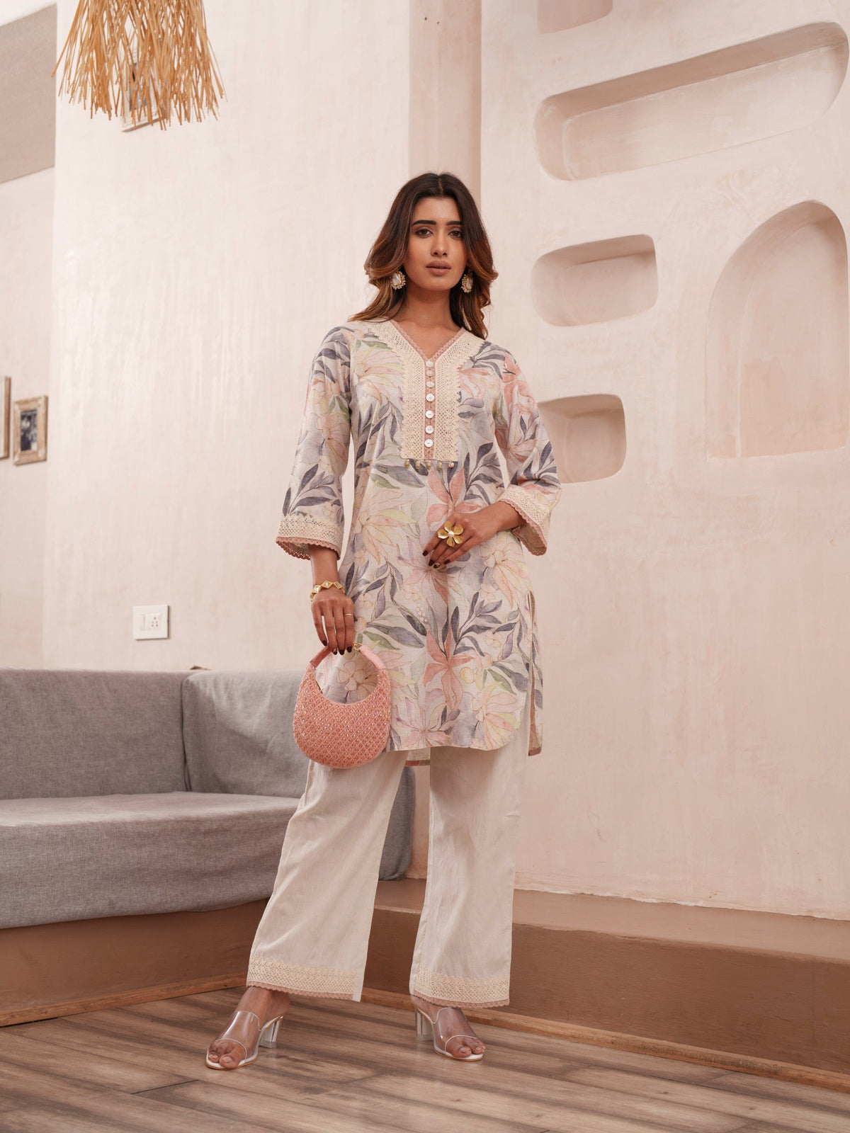 Tashvika heather Linen co-ord set
