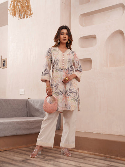 Tashvika heather Linen co-ord set