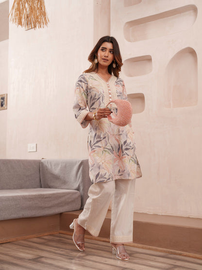 Tashvika heather Linen co-ord set