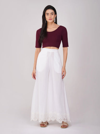 Dhiyona ST Women's ComfortEase 4-Way Stretch Wine Short Sleeve Blouse