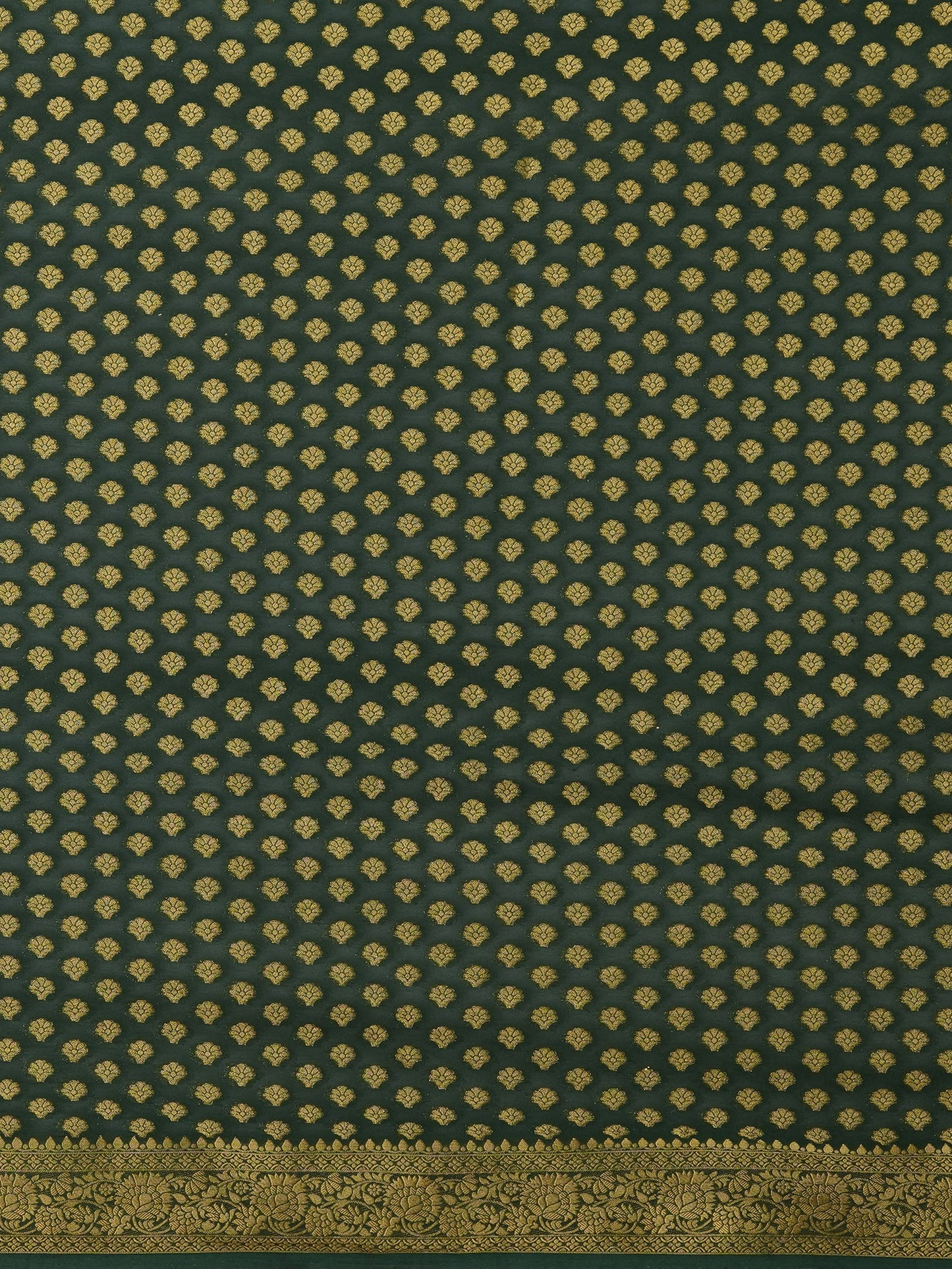 Women's Georgette Green Woven Design Designer Saree With Blouse Piece