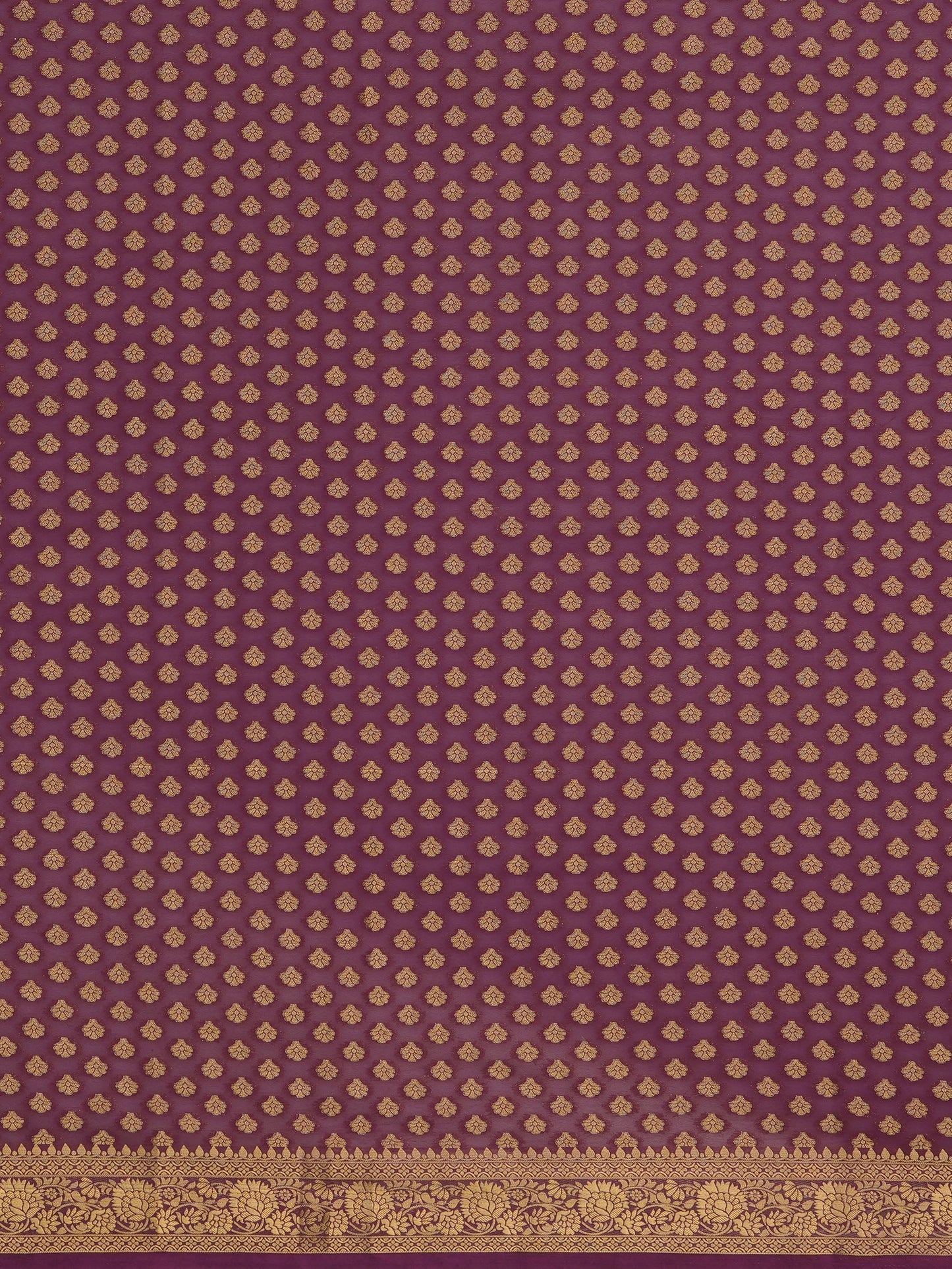 Women's Georgette Burgundy Woven Design Designer Saree With Blouse Piece