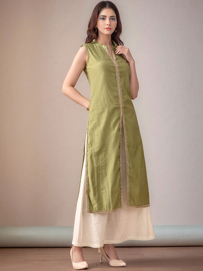 Women Solid Kurta with Palazzos