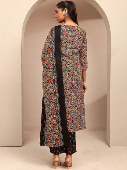 Women Ethnic Motifs Printed Regular Thread Work Kurta with Trousers & With Dupatta
