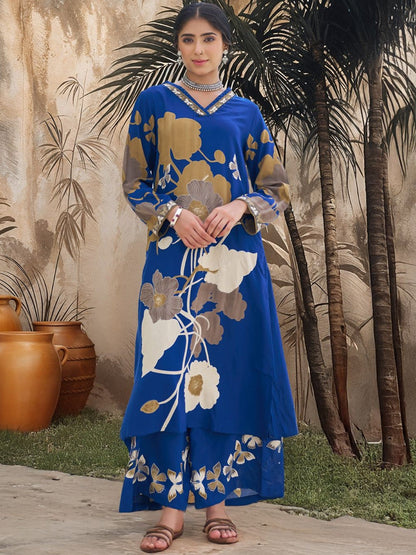 Women Floral Printed Regular Kurta with Palazzos