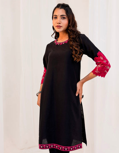 Purna Onyx embroidered Cotton Co-ord Set