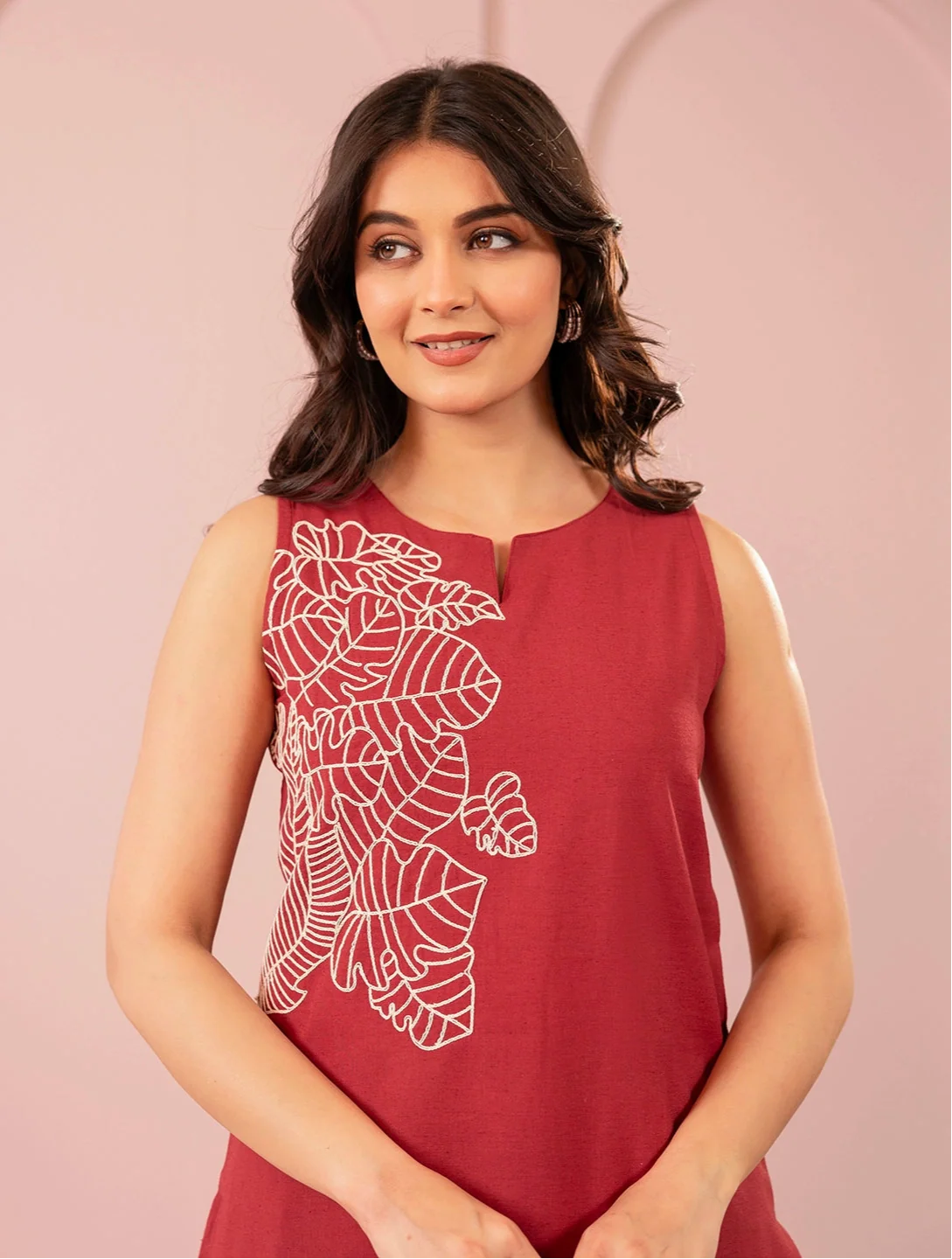 Purna rustic Embroidery cotton Kurta pant set