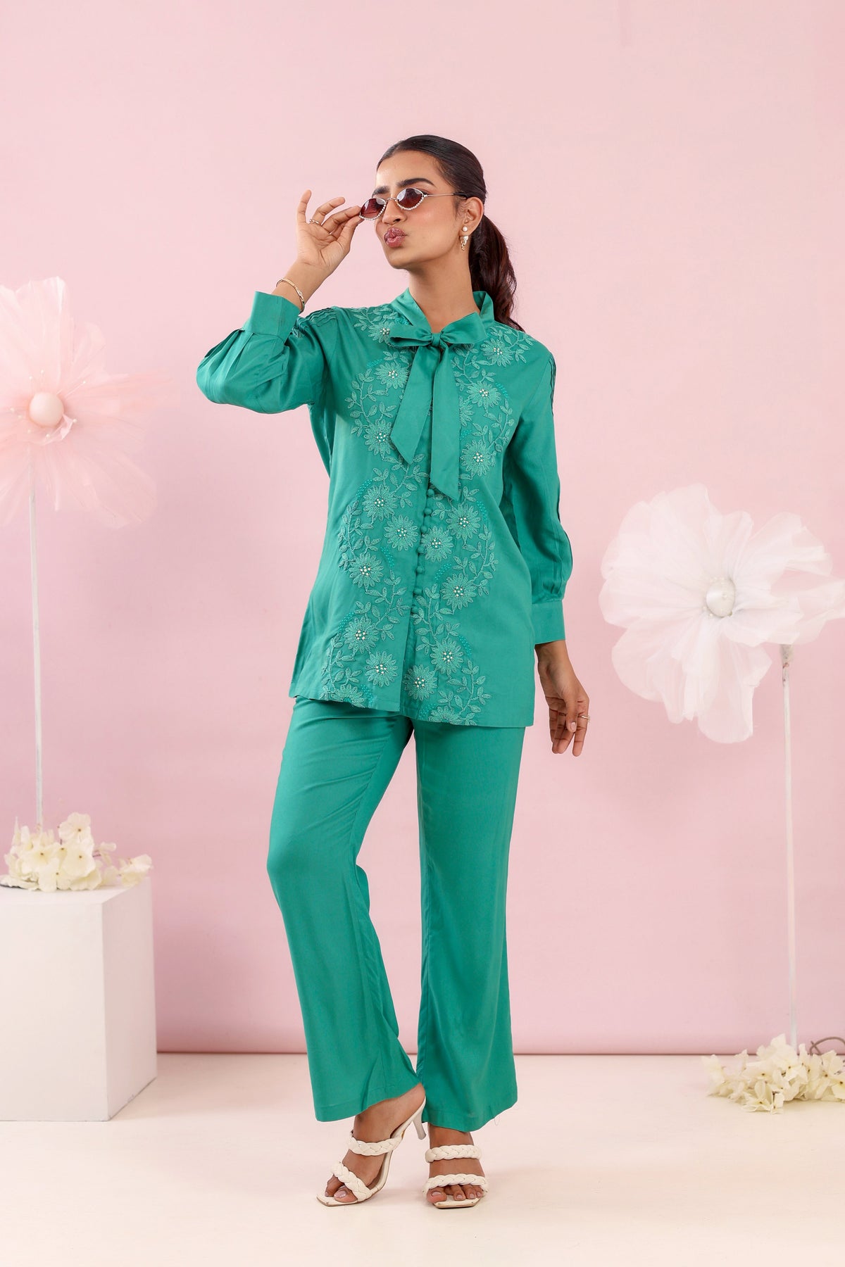 Purna emerald Cotton Co-ord Set