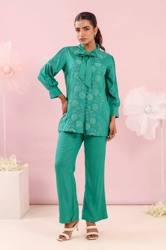 AutumnLane Purna emerald Cotton Co-ord Set