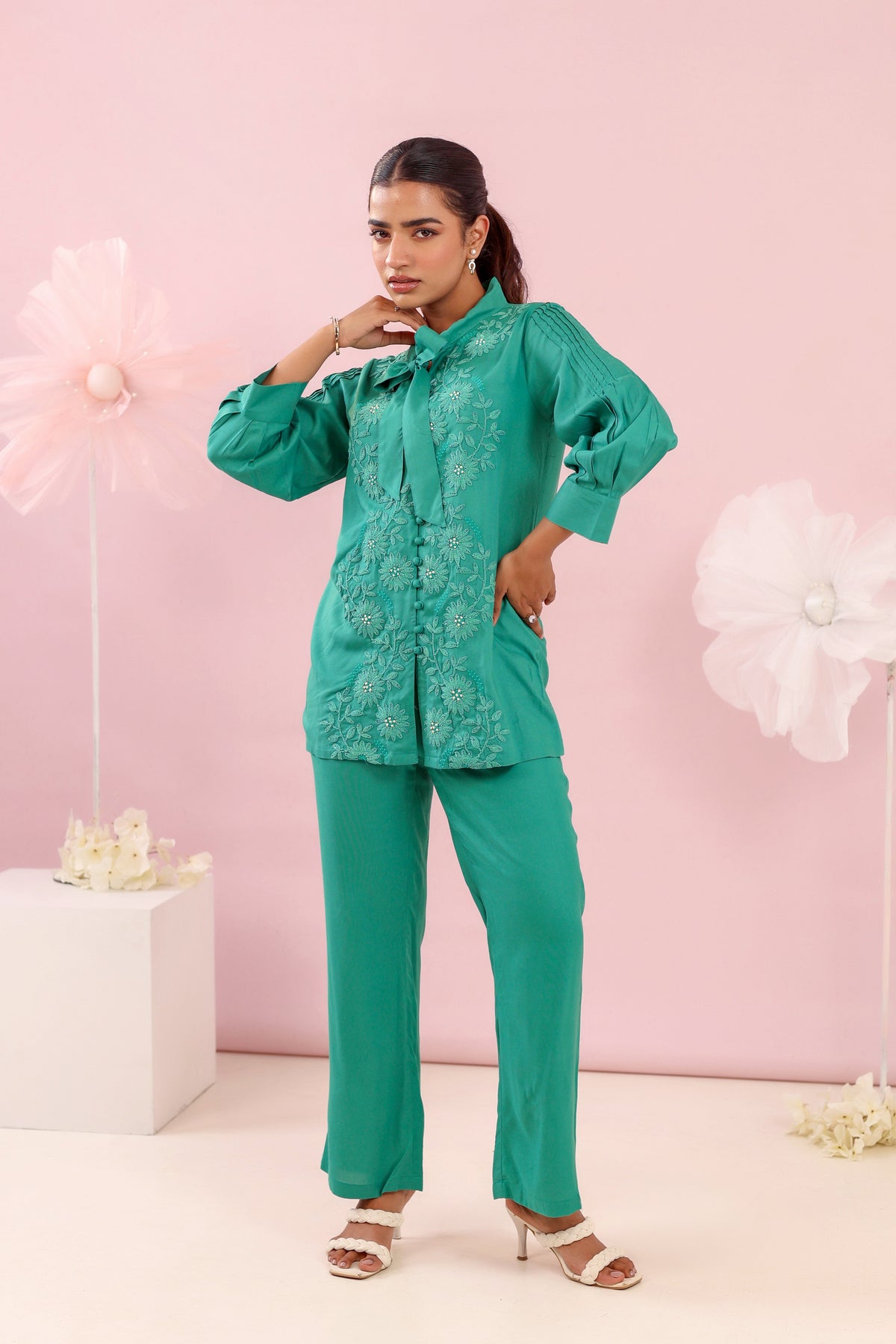 Purna emerald Cotton Co-ord Set