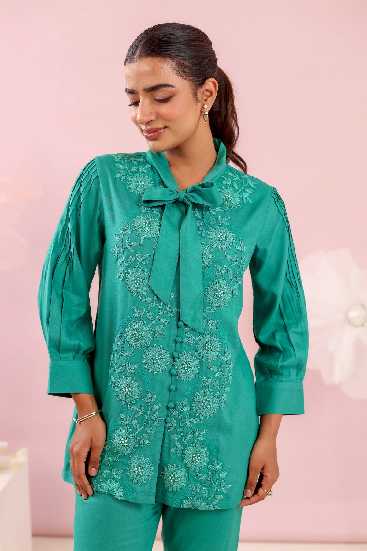 Purna emerald Cotton Co-ord Set