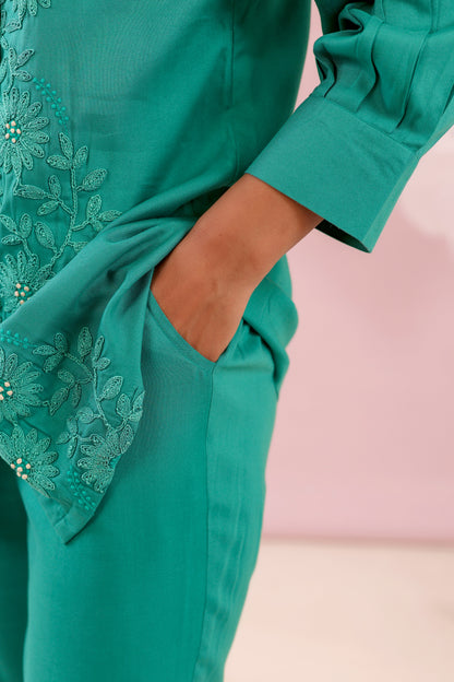 Purna emerald Cotton Co-ord Set