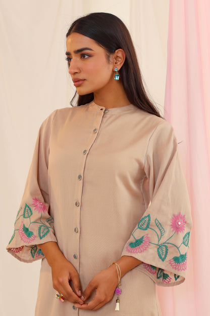 Purna Mouse Embroidery Cotton co- ord Set