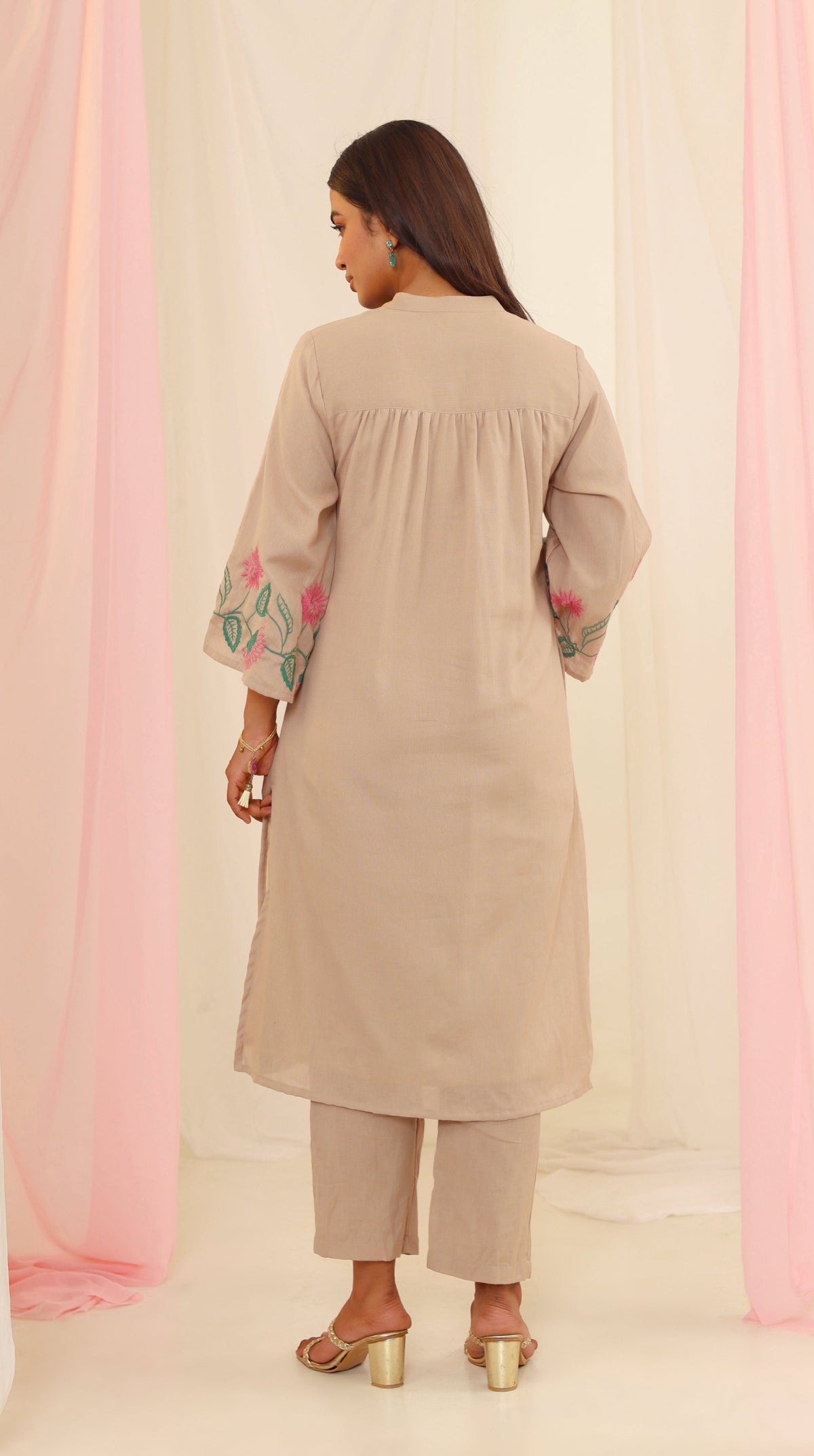 Purna Mouse Embroidery Cotton co- ord Set