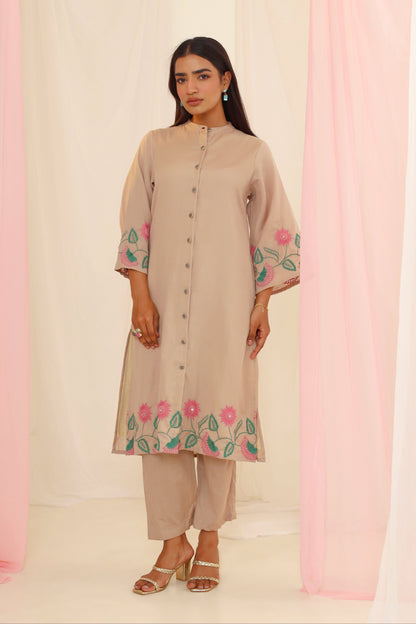 Purna Mouse Embroidery Cotton co- ord Set