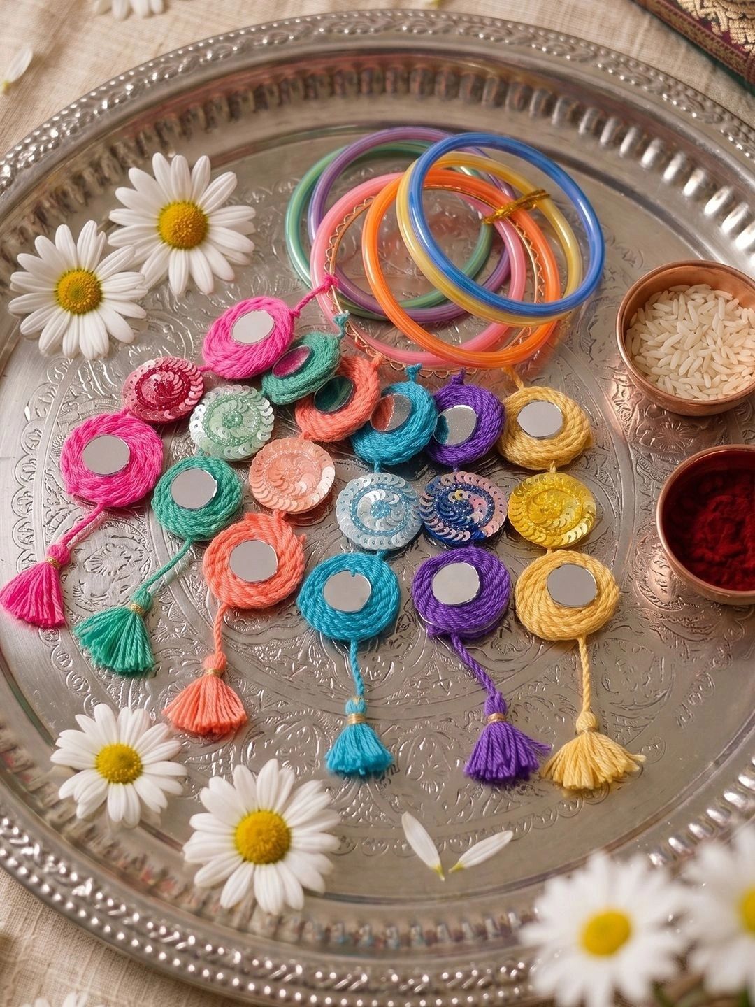 Dhiyona Set Of 2 Bangle Style Handcrafted Bhaiya Bhabhi Rakhi
