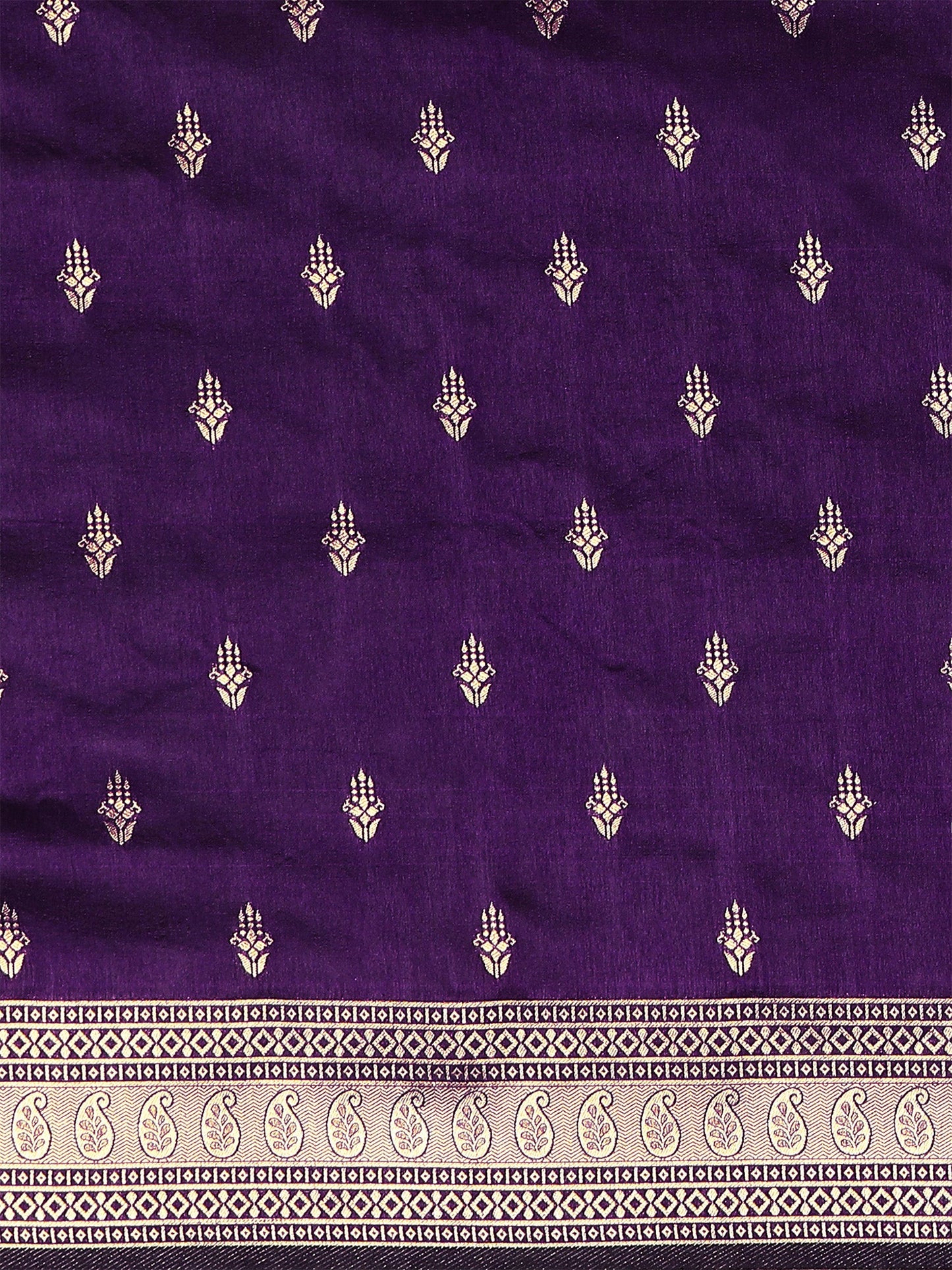 Women's Silk Blend Purple Woven Design Designer Saree With Blouse Piece