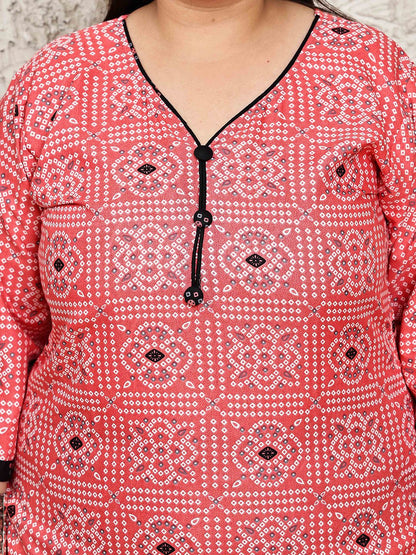 Dhiyona KL Women Plus Size Floral Printed Kurta with Salwar & Dupatta
