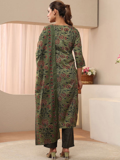 Women Floral Printed Regular Kurta with Palazzos & With Dupatta