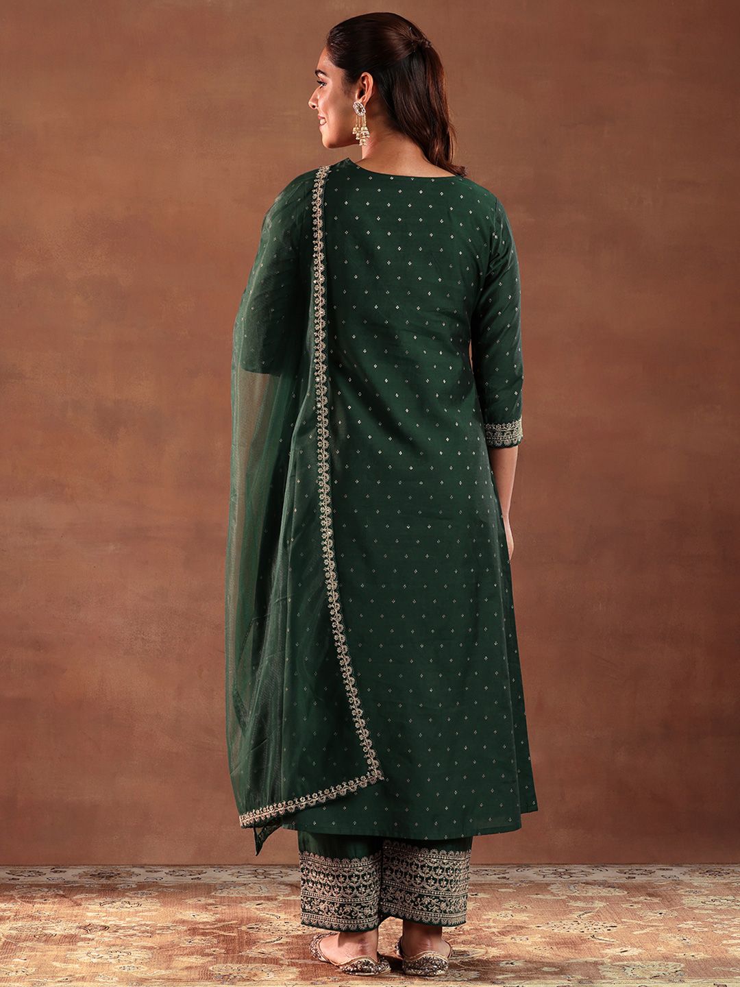 Dhiyona LL Women Floral Embroidered Kurta with Palazzos & Dupatta