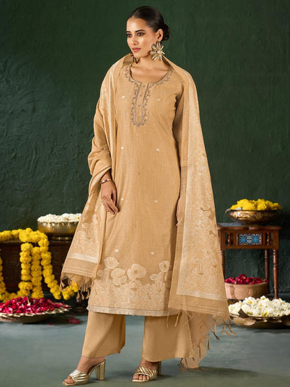 Dhiyona KL Women Ethnic Motifs Thread Work Kurta And Palazzos & With Dupatta