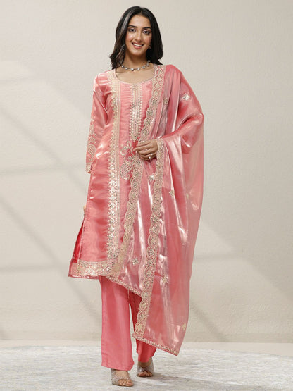 Dhiyona LL Women Ethnic Motifs Embroidered Regular Sequinned Kurta with Palazzos & With Dupatta
