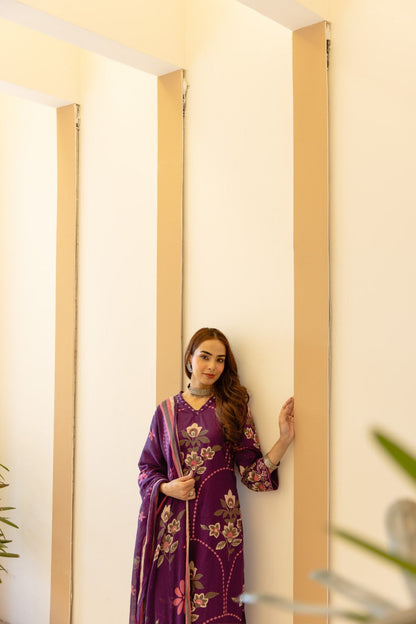 Karen amethyst cotton suit set