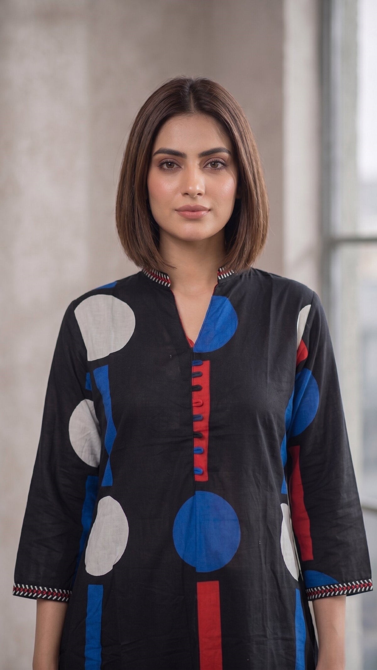 Maurya ebony Cotton Printed Kurta Pant Set