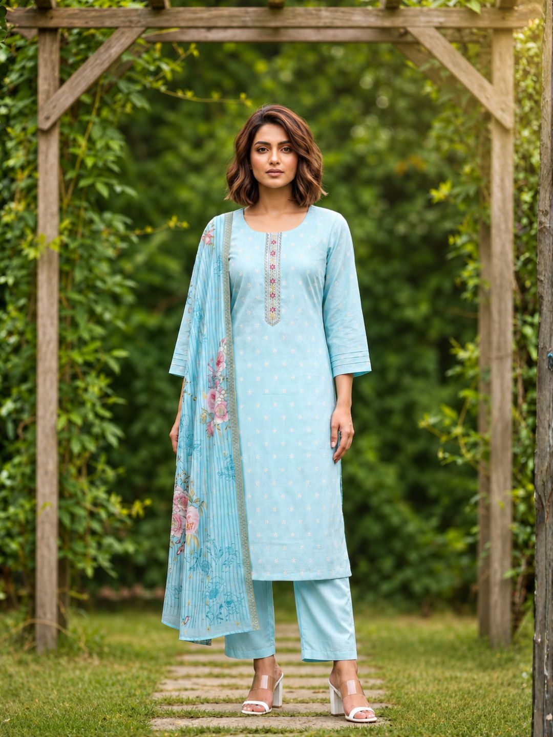 Shanti Tiffany Printed Work Suit Set