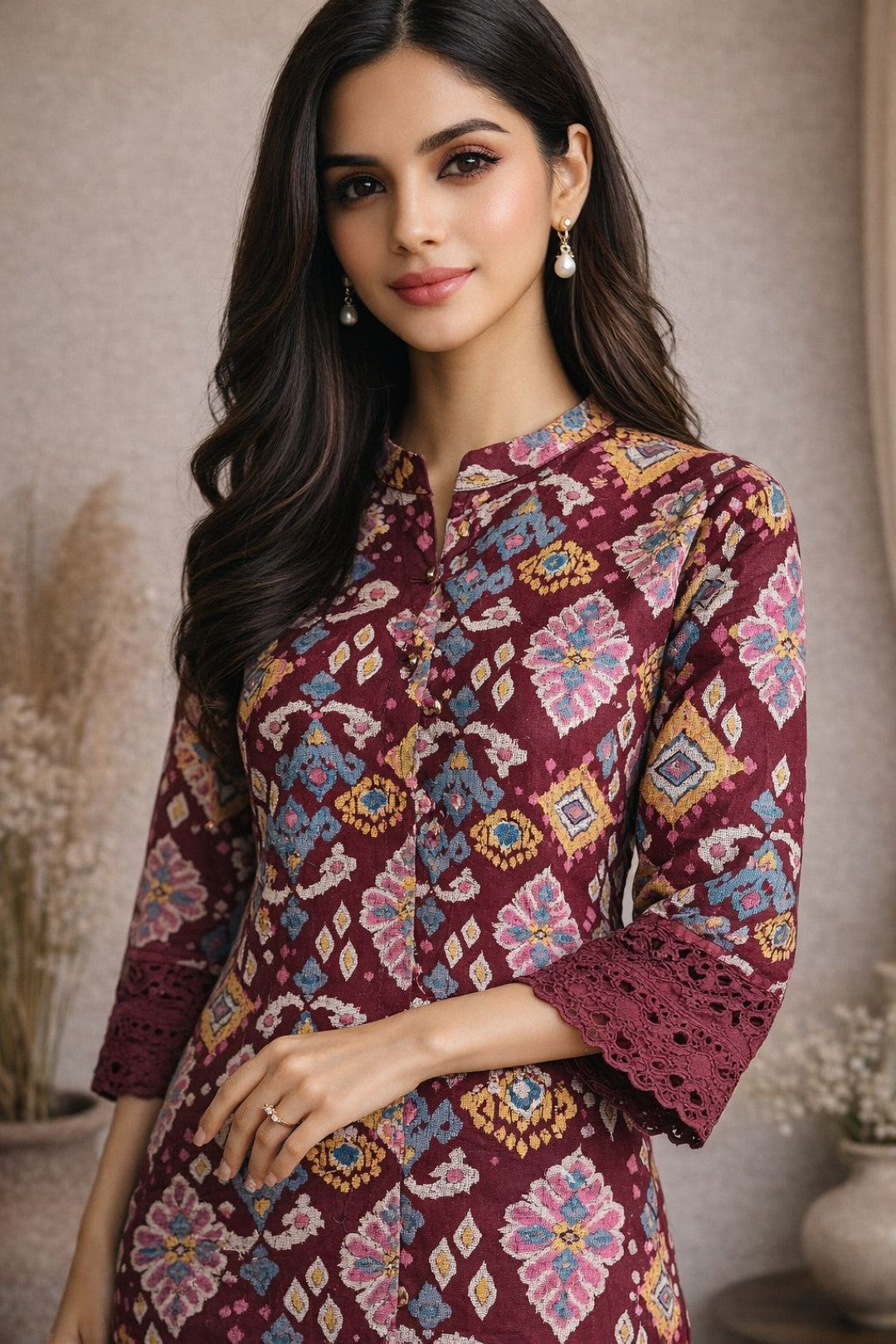 Surbhi jam printed cotton kurta pant set